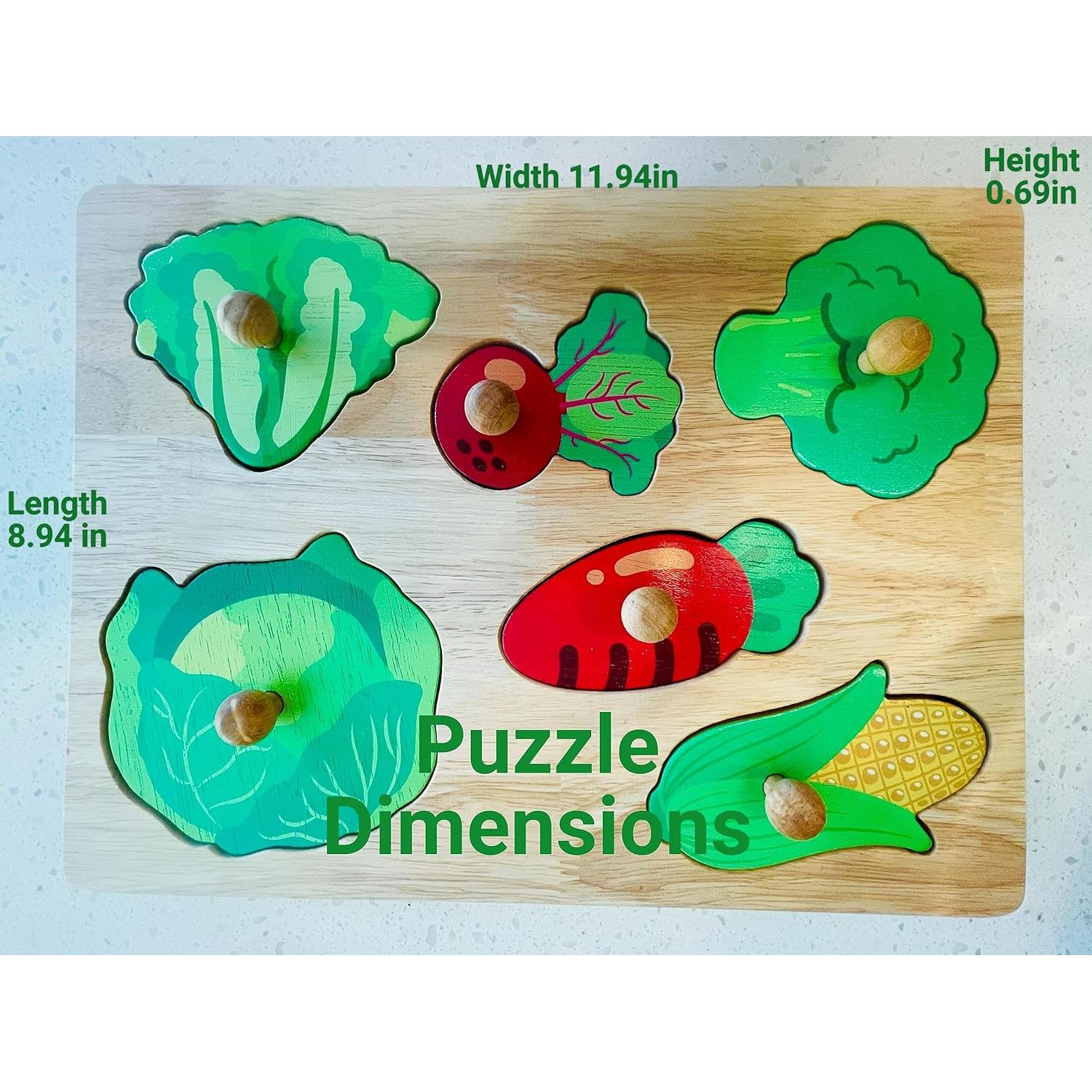 Rompecabezas de Madera Montessori Kidsworld - Verduras 6 Piezas