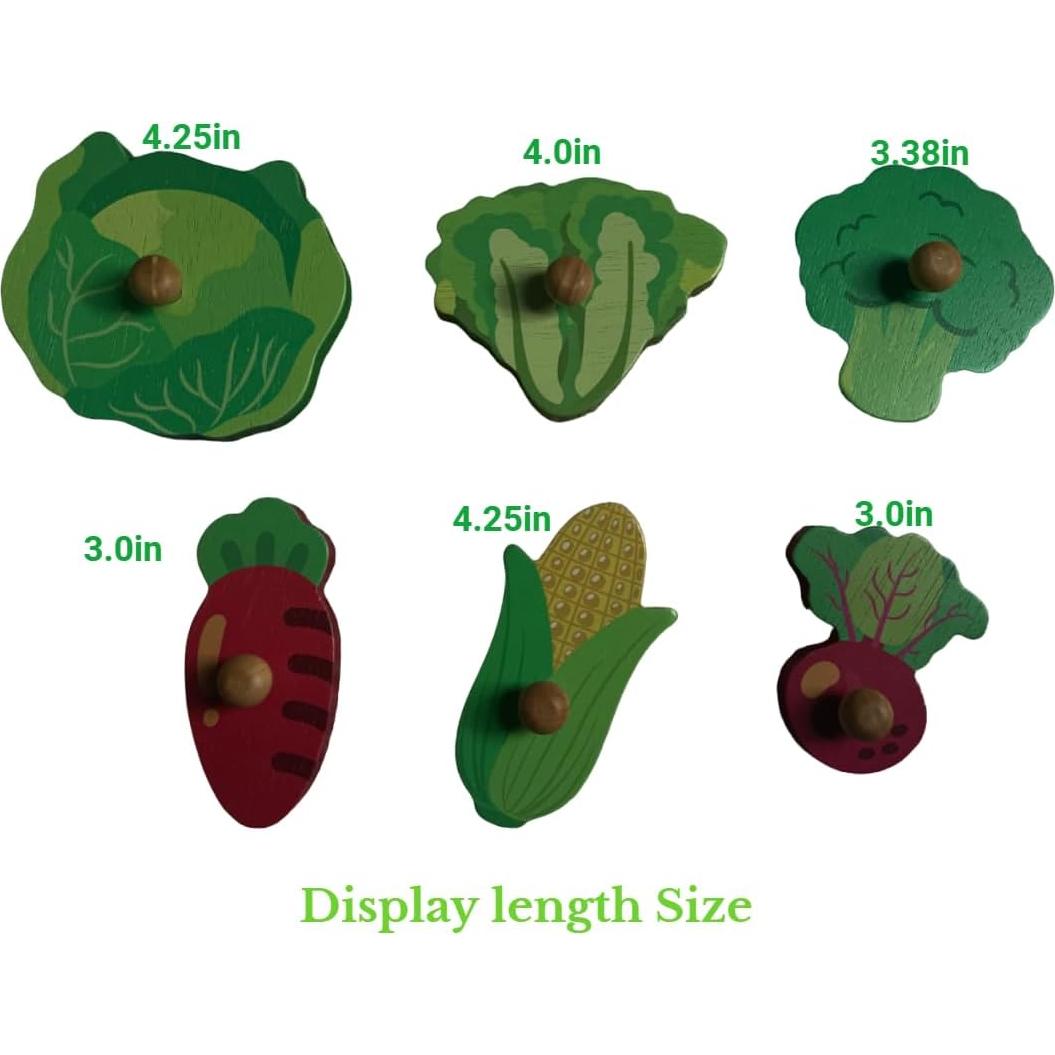 Rompecabezas de Madera Montessori Kidsworld - Verduras 6 Piezas