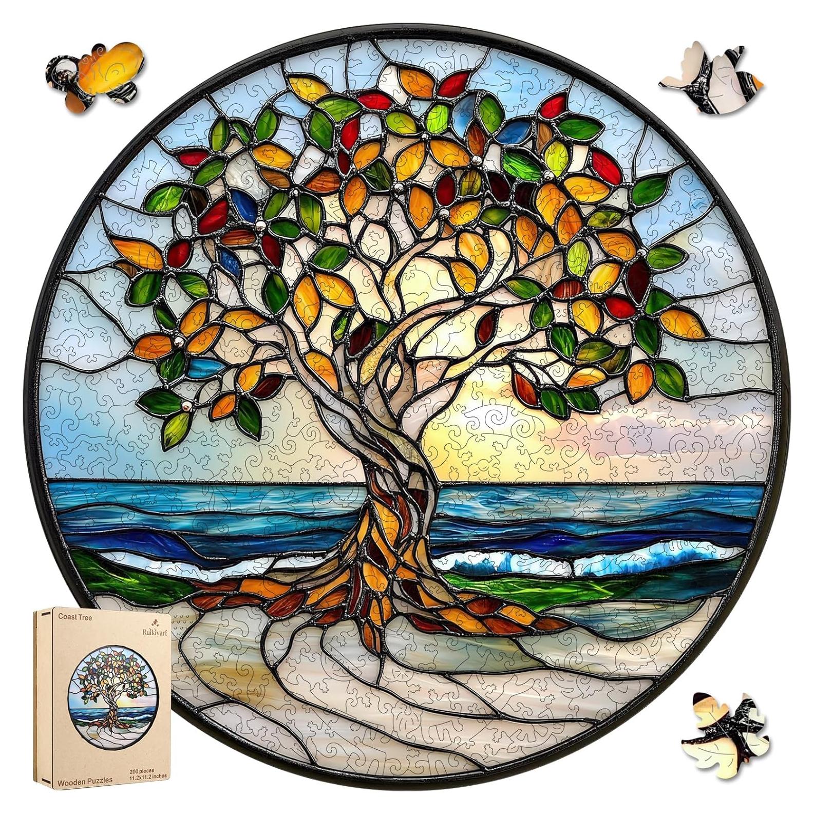 Rompecabezas de Madera 200 Piezas Ruikiyart Árbol de la Costa