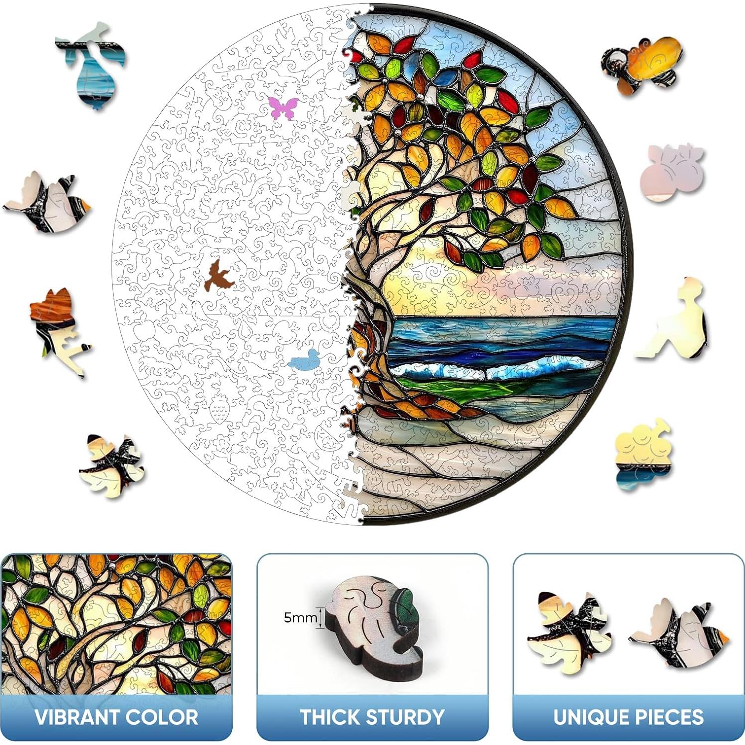 Rompecabezas de Madera 200 Piezas Ruikiyart Árbol de la Costa