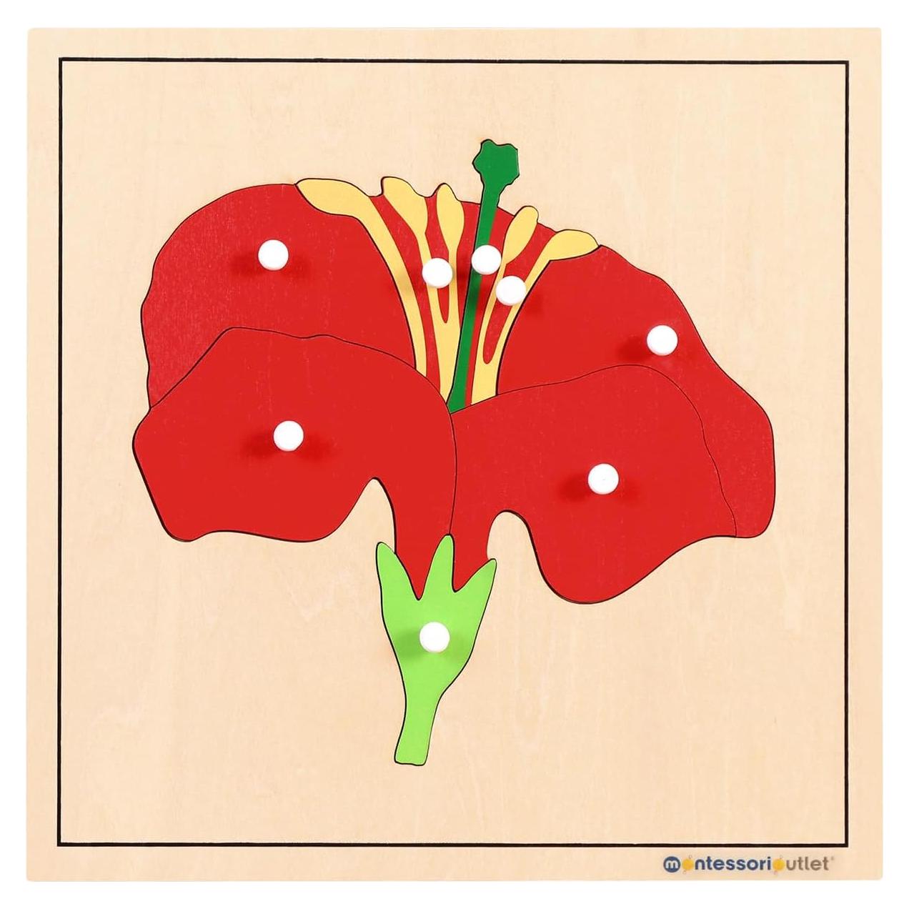 Rompecabezas de Flores Montessori Outlet 24x24 cm para Niños 3-6 Años