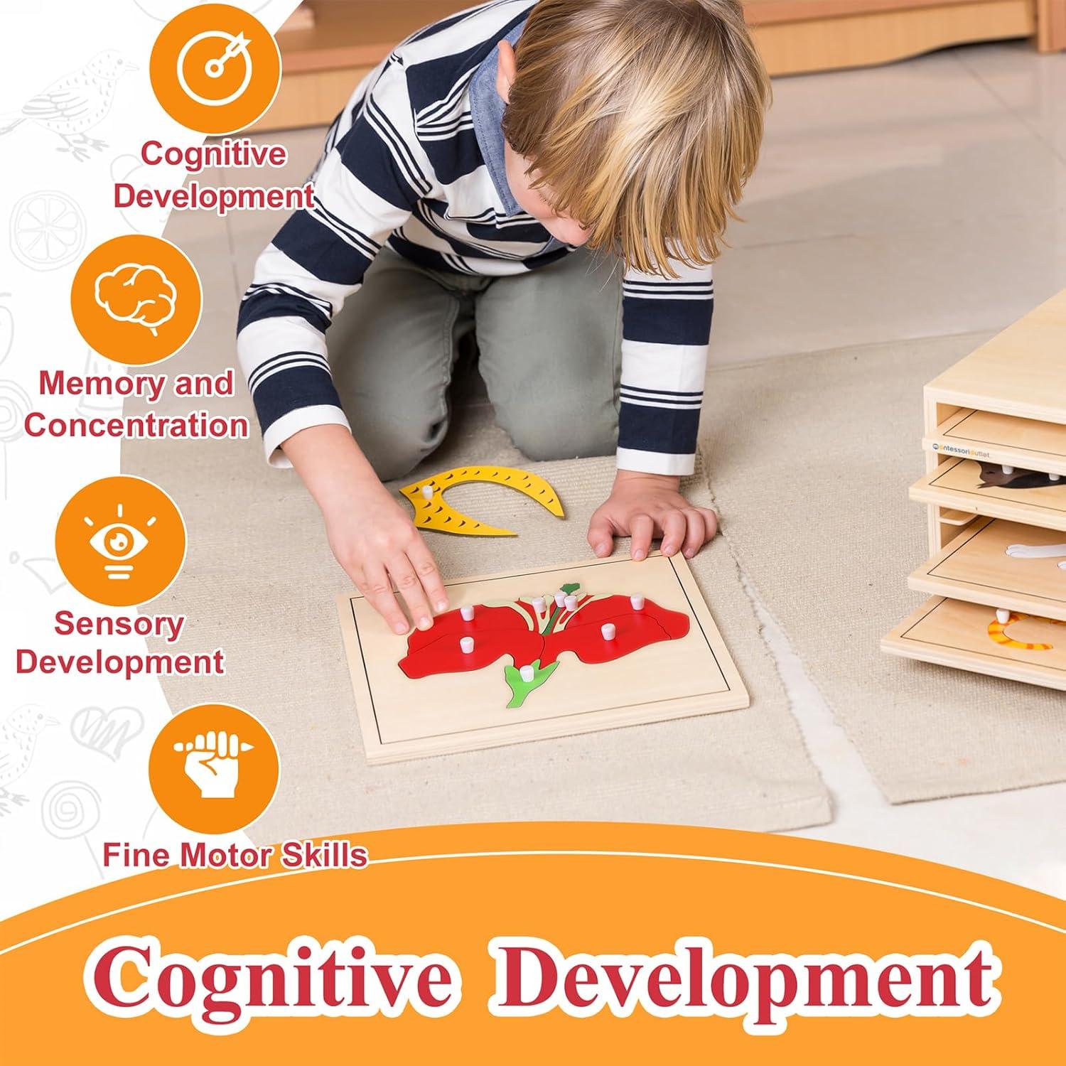 Rompecabezas de Flores Montessori Outlet 24x24 cm para Niños 3-6 Años