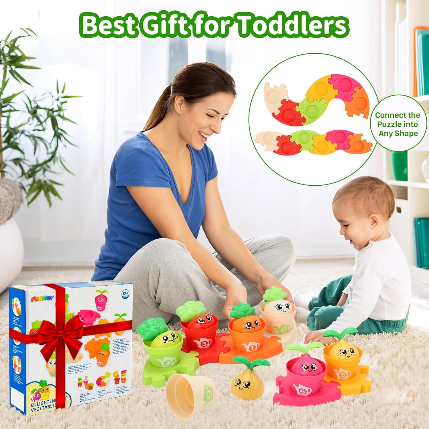 Juguetes Montessori MOONTOY 18 Piezas para Bebés 1-3 Años