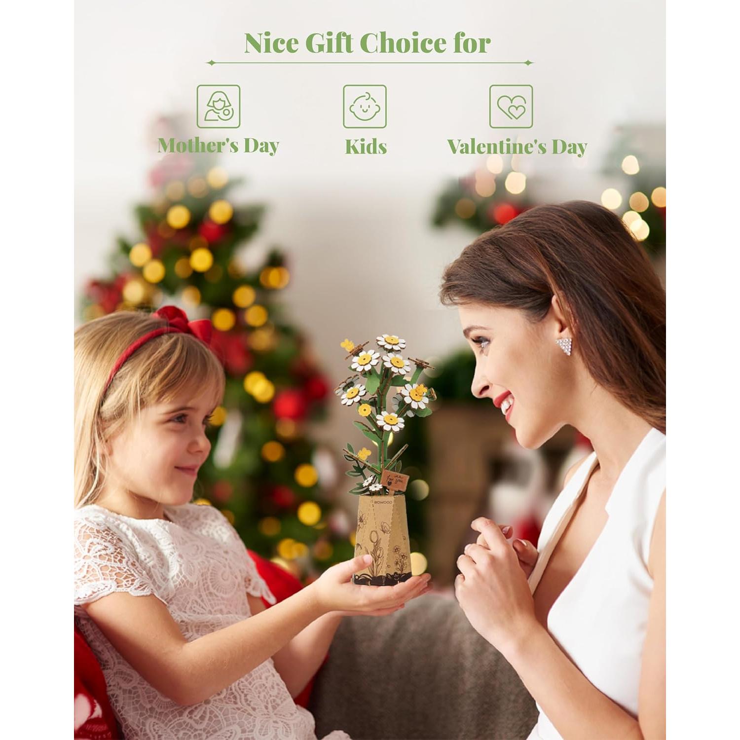 Kit de Manualidades 3D de Flores de Madera Rowood - Camomila