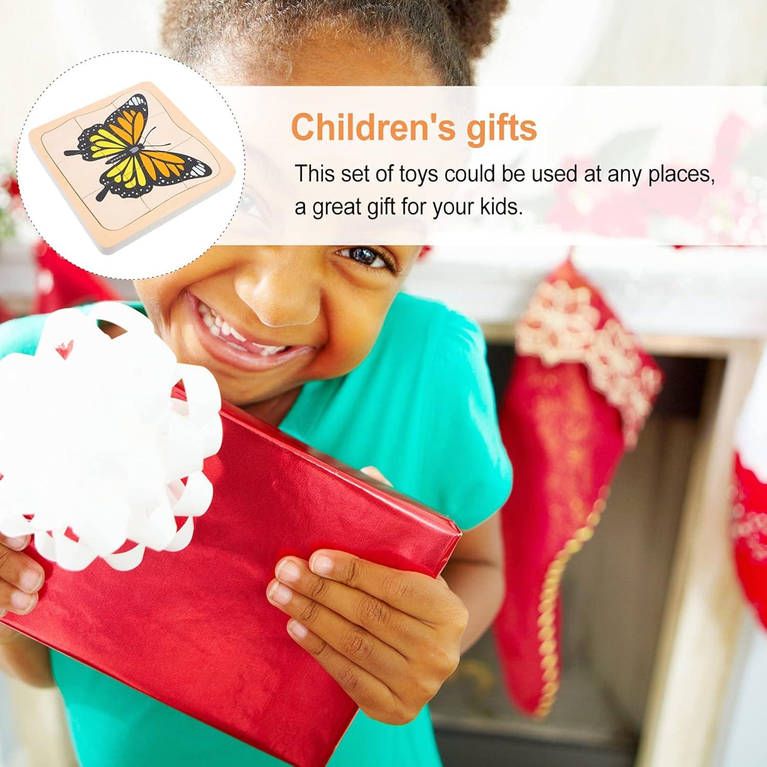 Rompecabezas de Madera Jojofuny Ciclo de Vida Mariposa 18cm