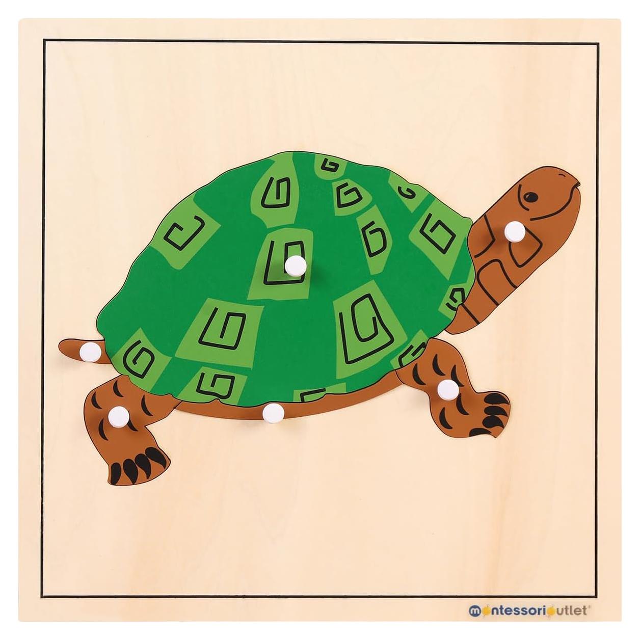 Rompecabezas Montessori Tortuga de Madera 7 Piezas para Niños 3-6 Años