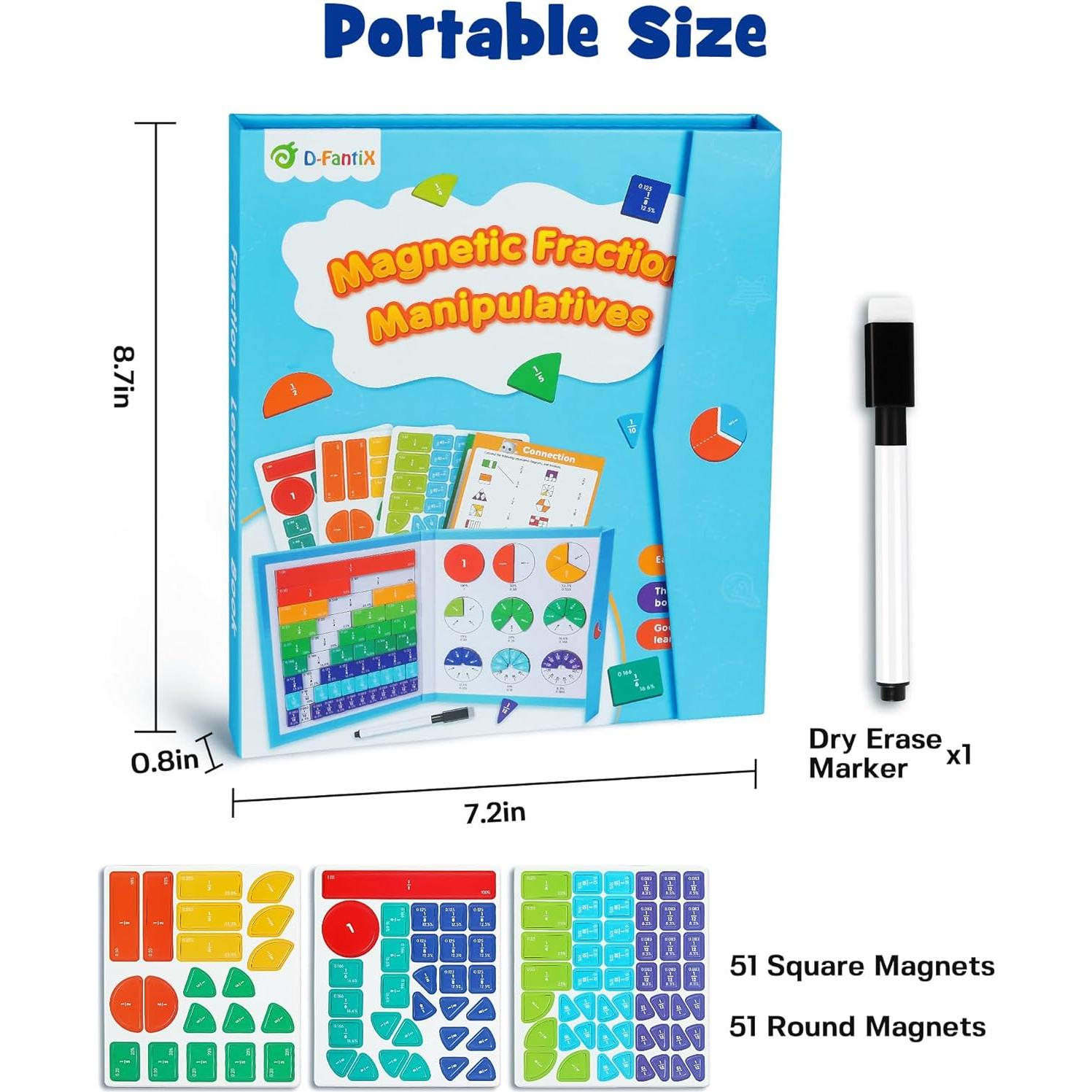 Rompecabezas Educativo Magnético D-FantiX de Fracciones