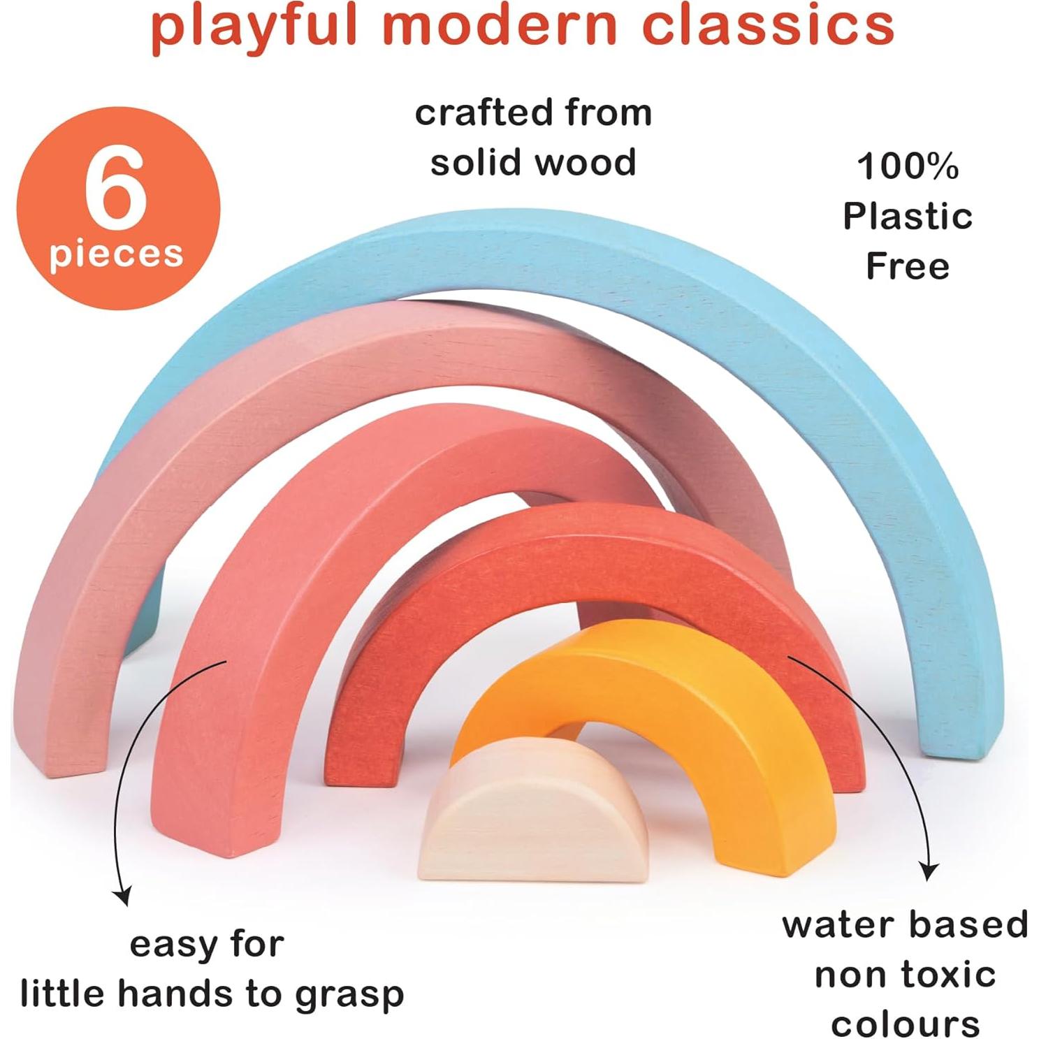 Túnel del Atardecer Mentari - Juguete de Madera 6 Piezas 22x11cm