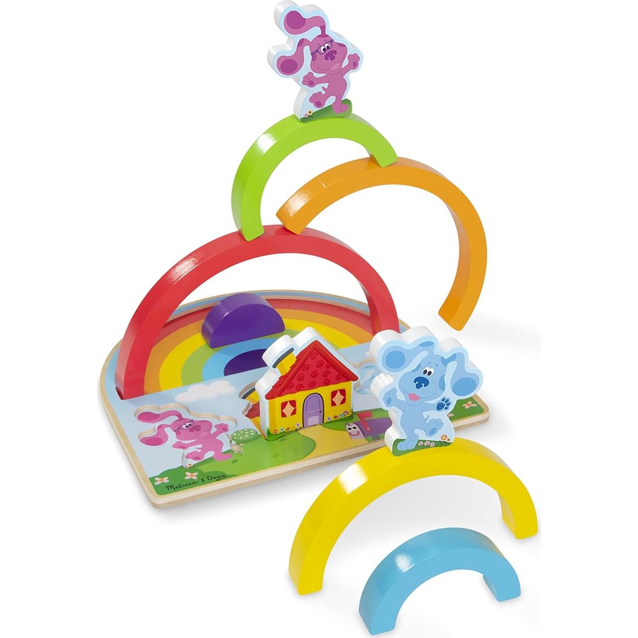 Rompecabezas apilable de madera Melissa & Doug - Pistas de Blue y tú! (9 piezas)