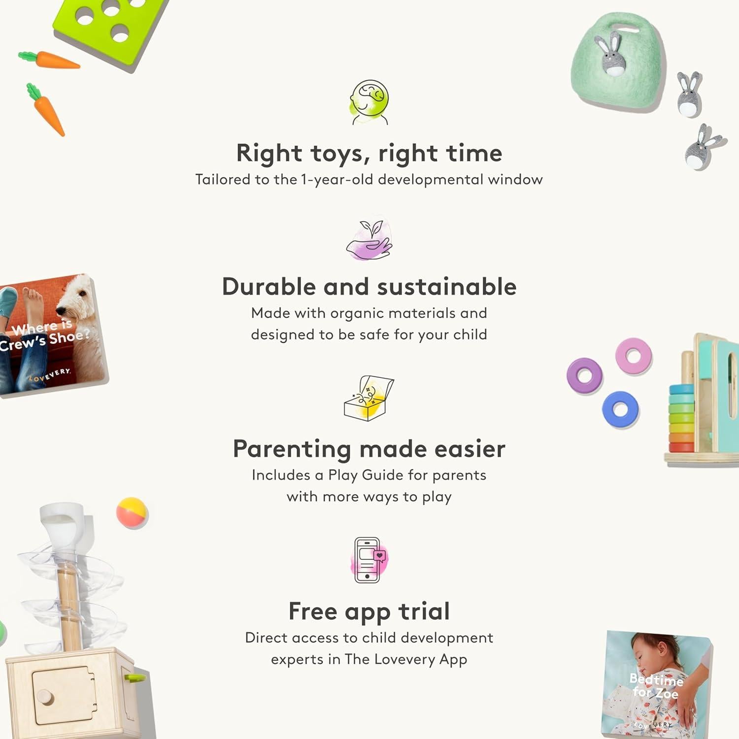 Kit de Juego Babbler Lovevery con Libro Bonificado para 1 Año