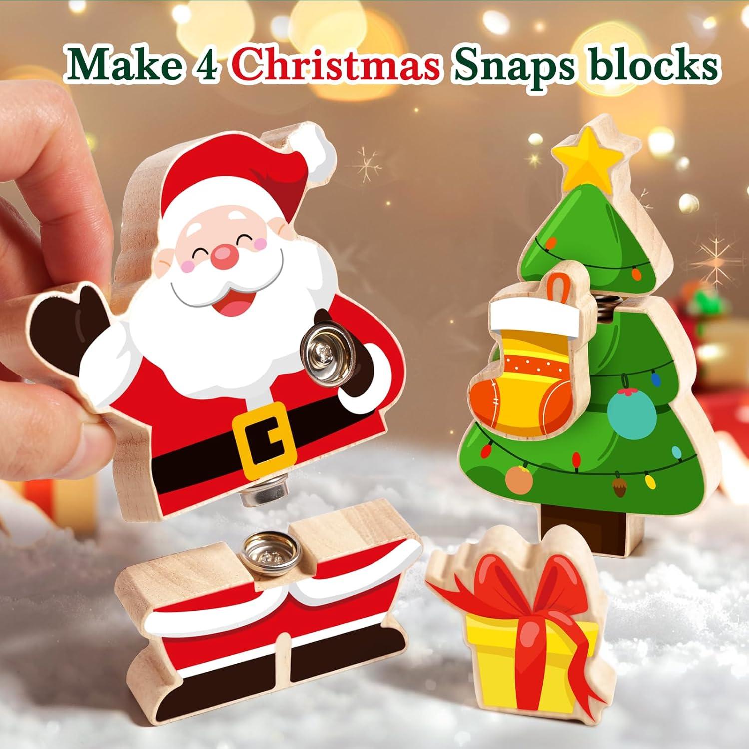 Bloques de Construcción de Madera HUZU Navidad 3D para Niños