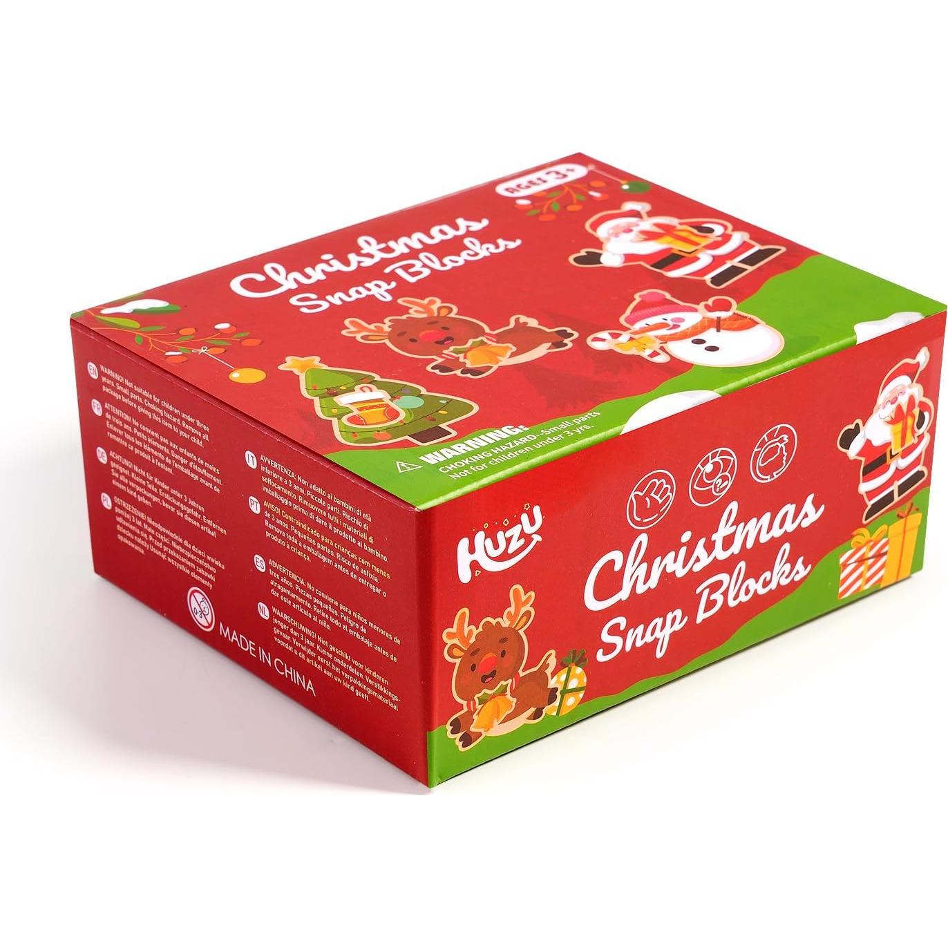 Bloques de Construcción de Madera HUZU Navidad 3D para Niños