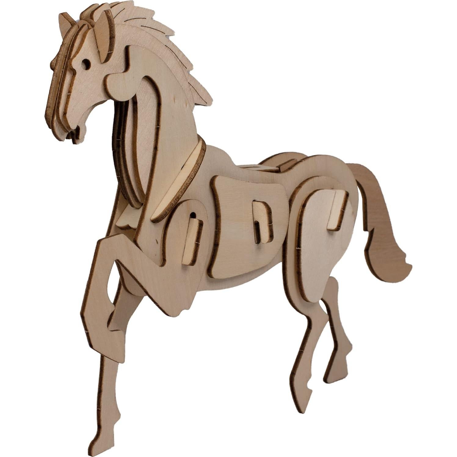 Rompecabezas 3D de Madera Ecológica Deluxebase - Caballo