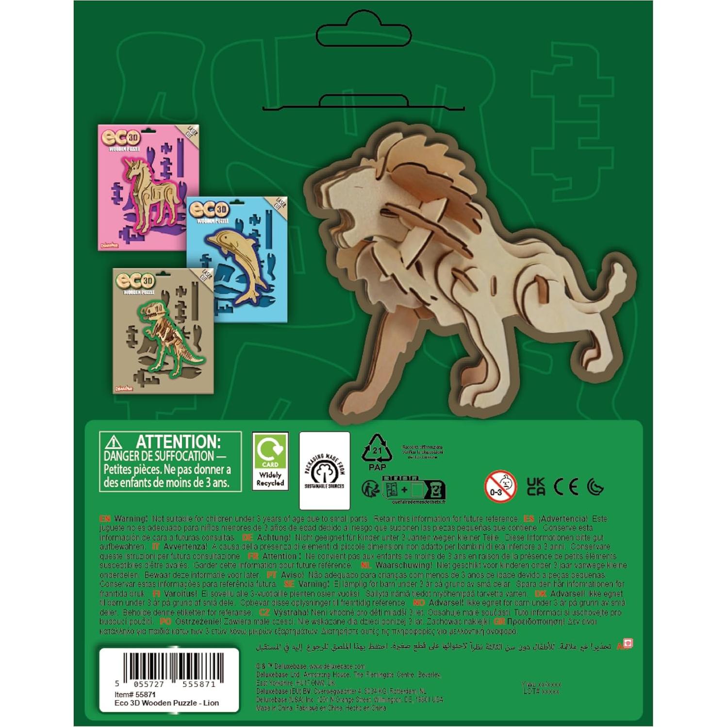 Rompecabezas 3D de Madera Ecológica Deluxebase - Caballo