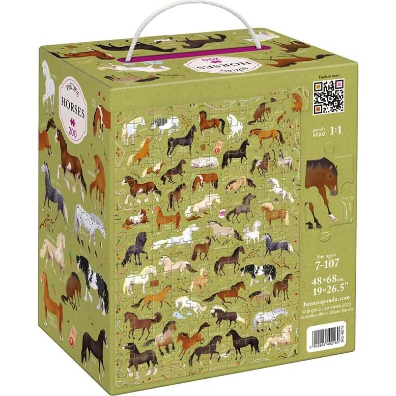Rompecabezas de Suelo Caballos 200 Piezas Banana Panda