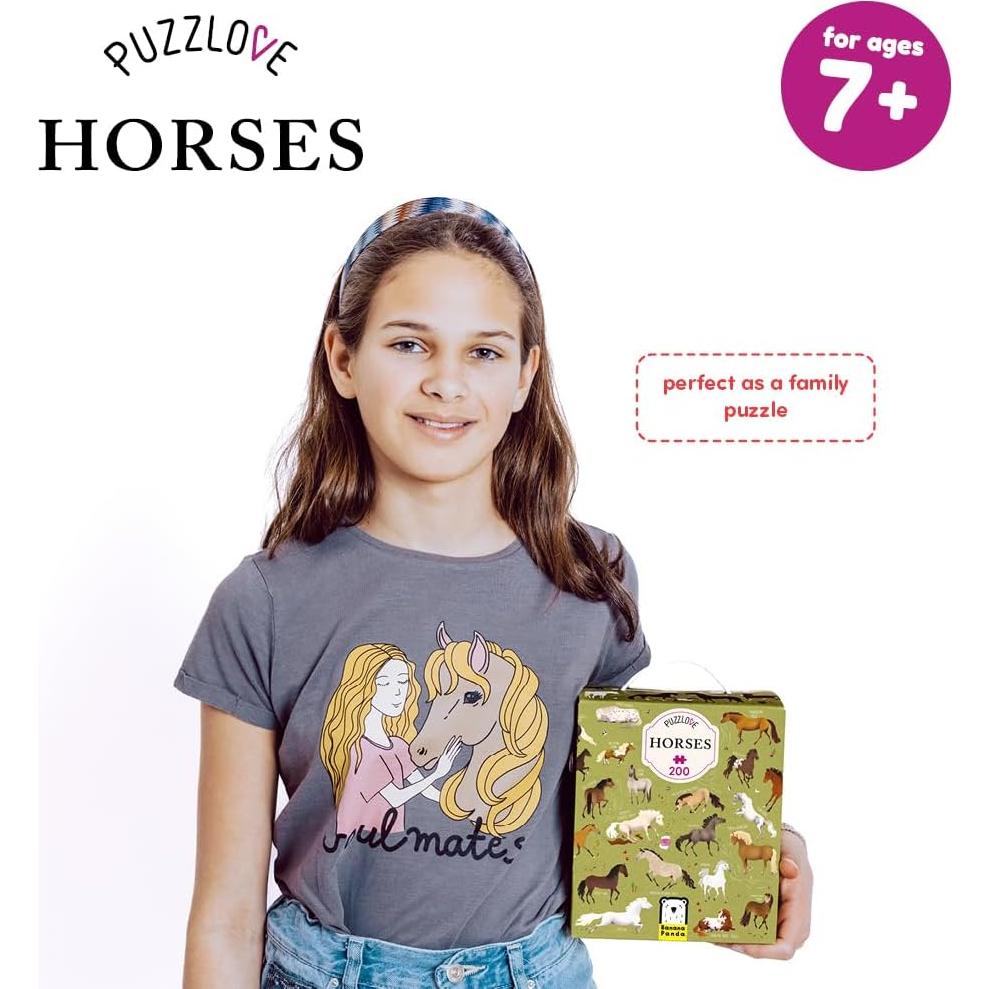 Rompecabezas de Suelo Caballos 200 Piezas Banana Panda