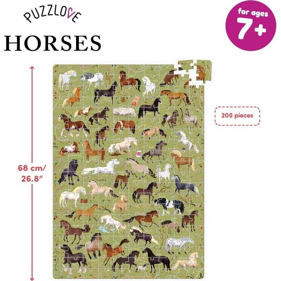 Rompecabezas de Suelo Caballos 200 Piezas Banana Panda