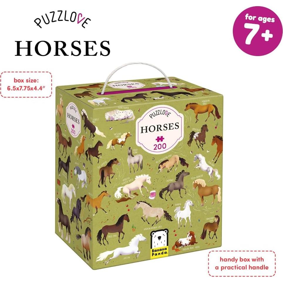 Rompecabezas de Suelo Caballos 200 Piezas Banana Panda