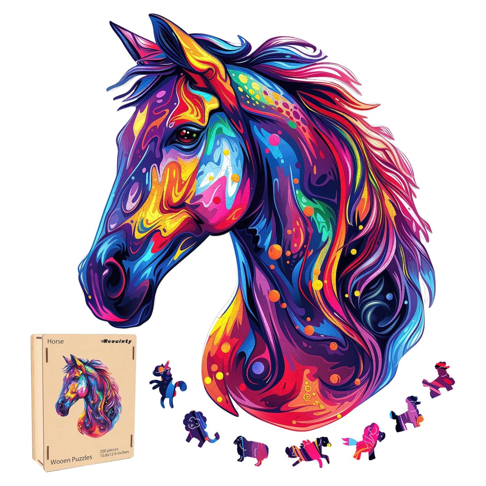 Rompecabezas de Madera Reouinty 200 Piezas Cabeza de Caballo