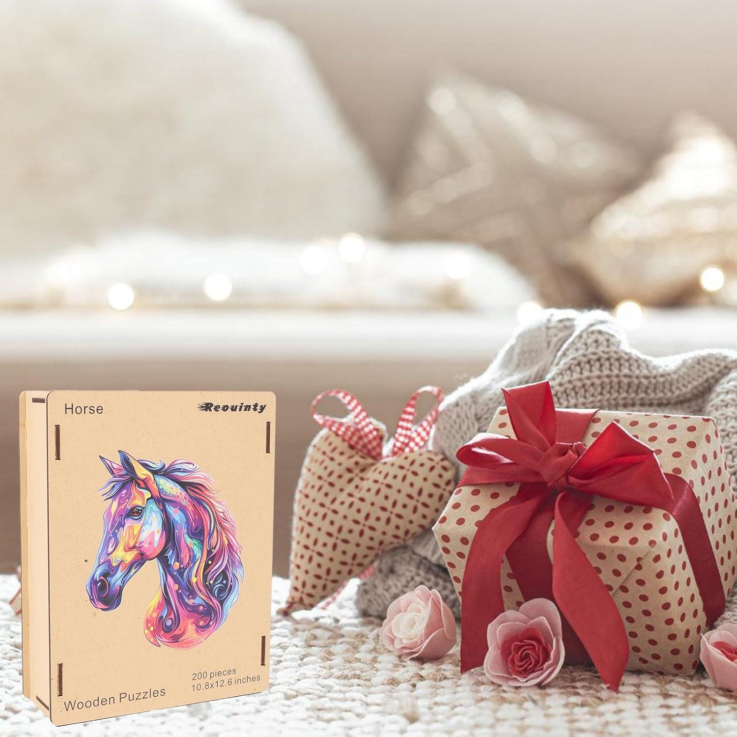 Rompecabezas de Madera Reouinty 200 Piezas Cabeza de Caballo