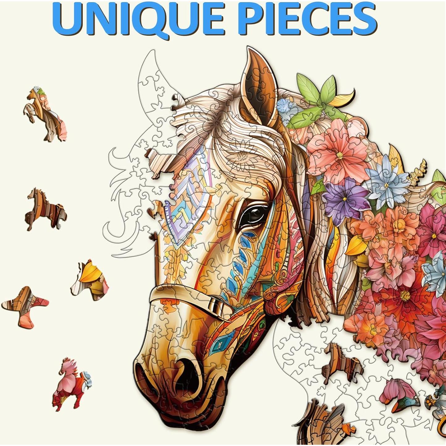 Rompecabezas de Madera Caballo NABYSHOP 200 Piezas 27.9x29cm