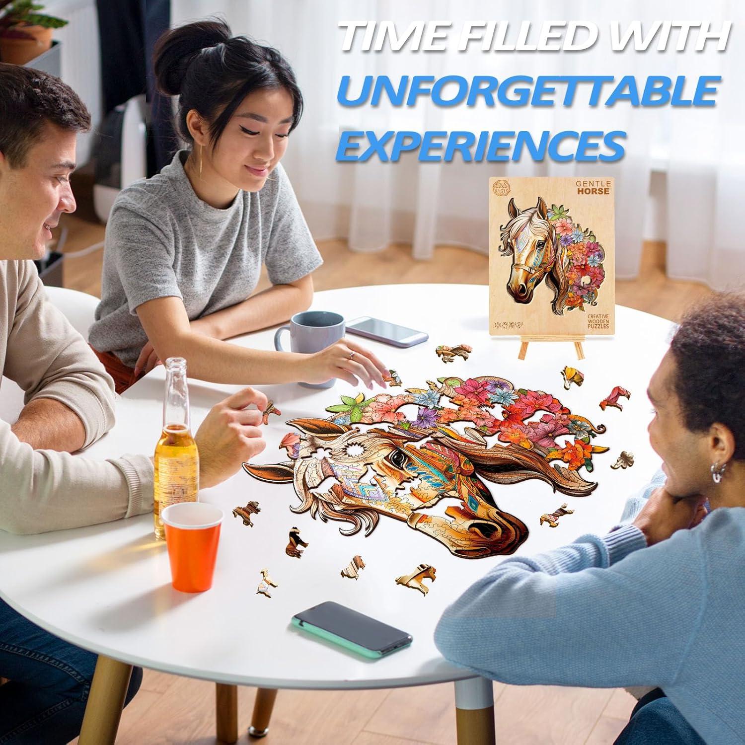 Rompecabezas de Madera Caballo NABYSHOP 200 Piezas 27.9x29cm