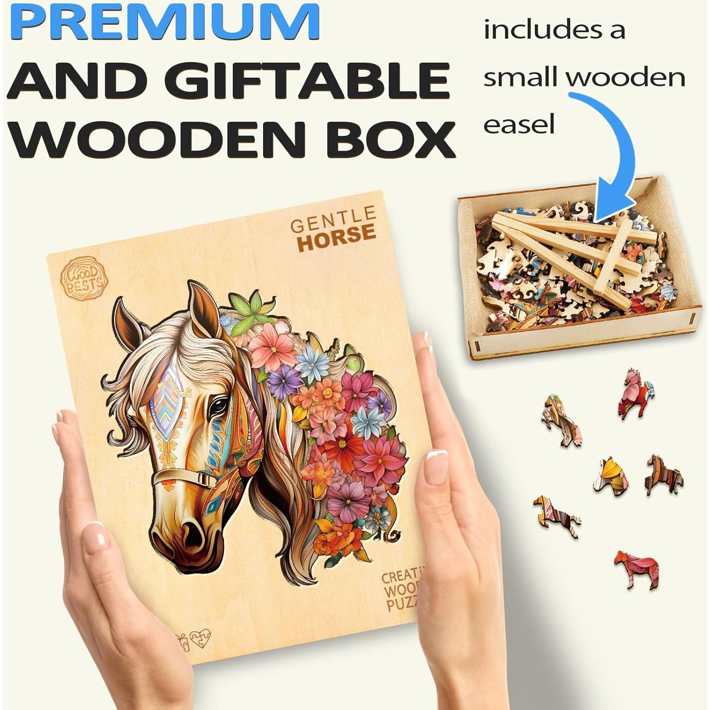 Rompecabezas de Madera Caballo NABYSHOP 200 Piezas 27.9x29cm