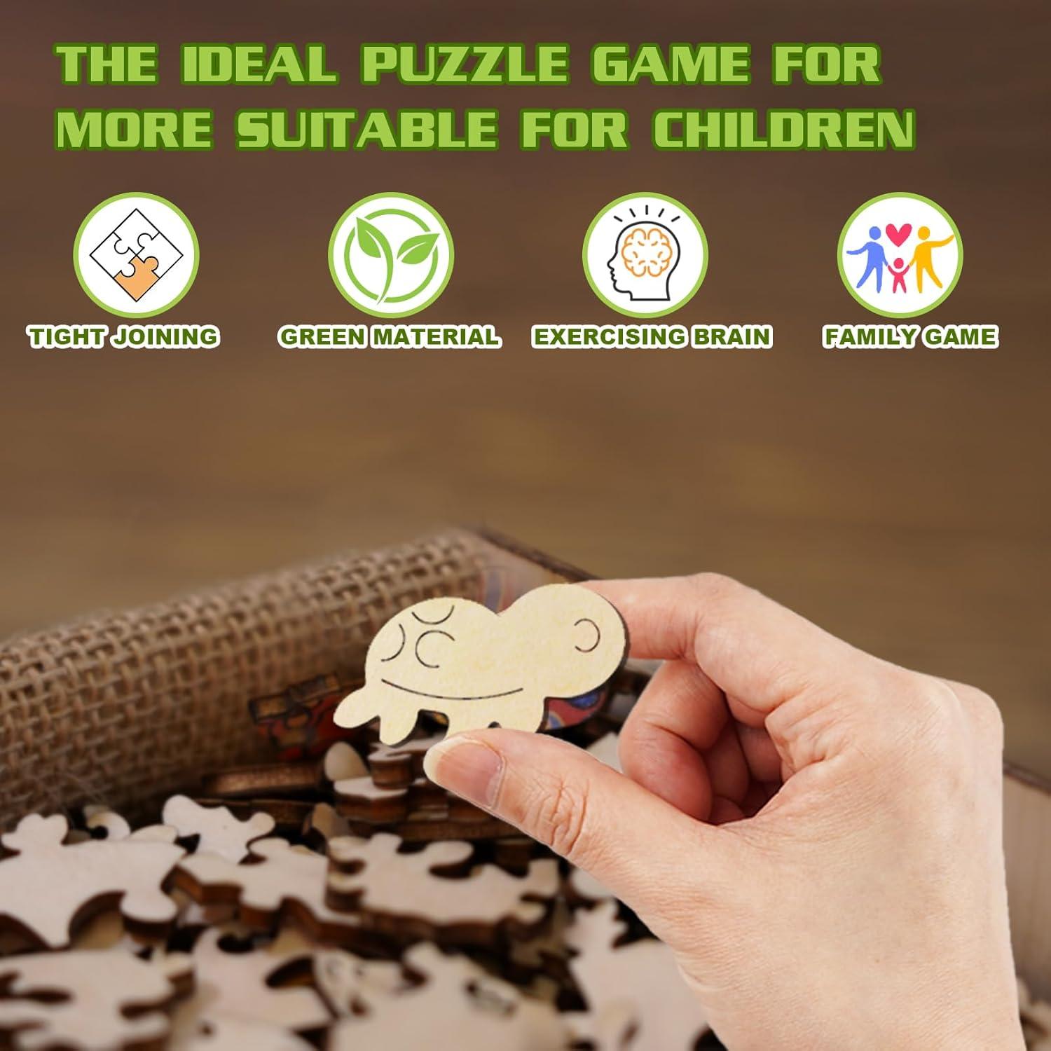 Rompecabezas de Madera AEEKDOOK Tortuga Bebé 50 Piezas 29x29 cm