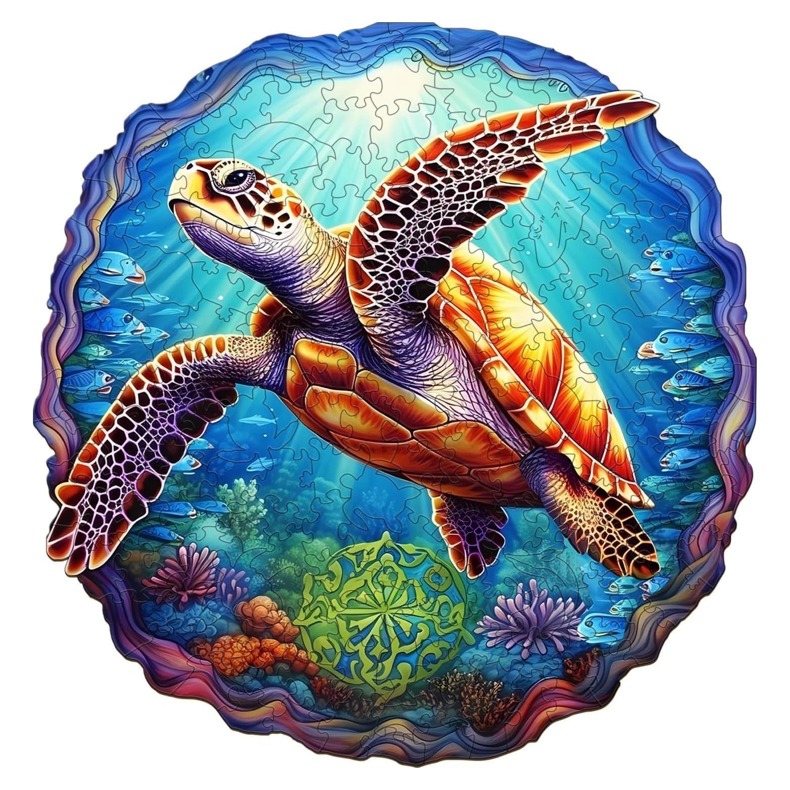 Rompecabezas de Madera Tortuga Marina Pijesaksa 100 Piezas 21.3 cm