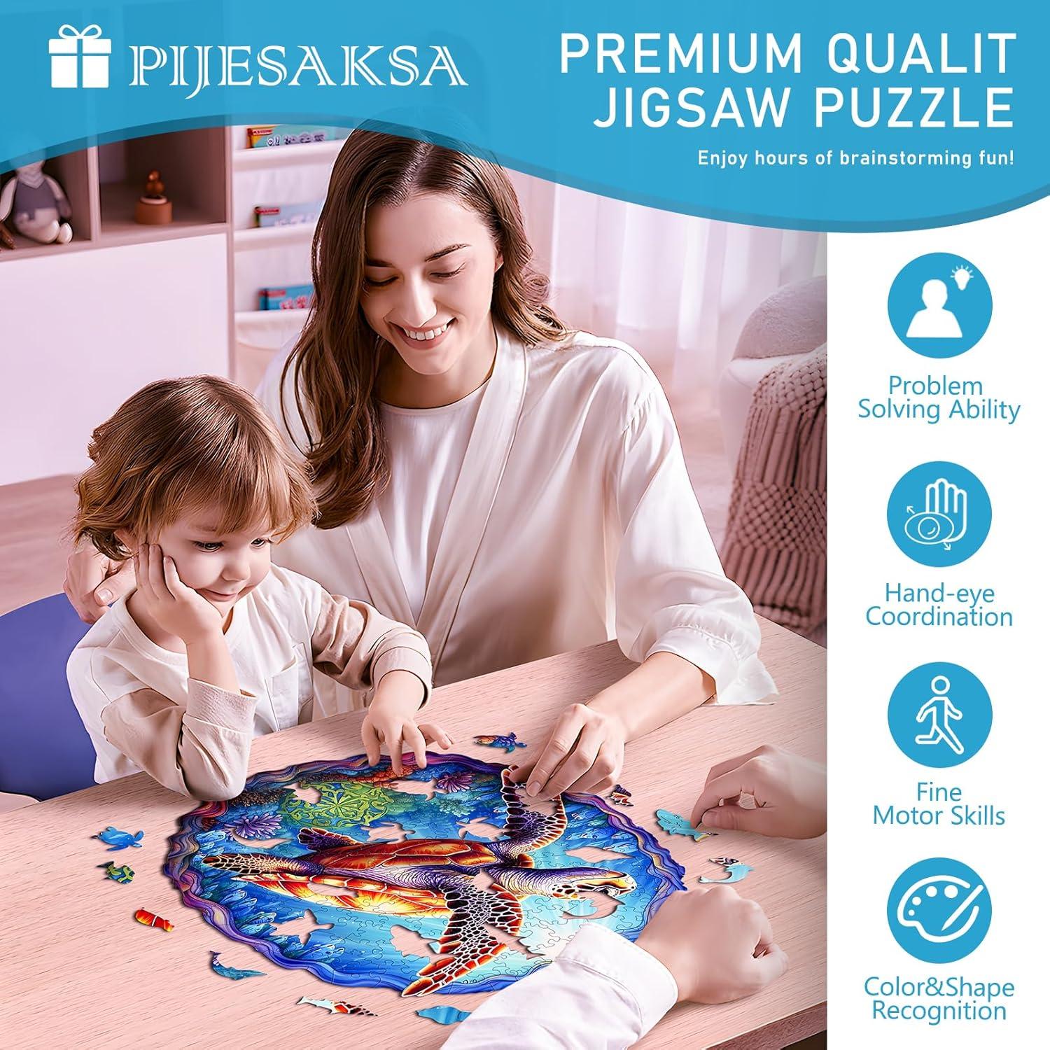 Rompecabezas de Madera Tortuga Marina Pijesaksa 100 Piezas 21.3 cm