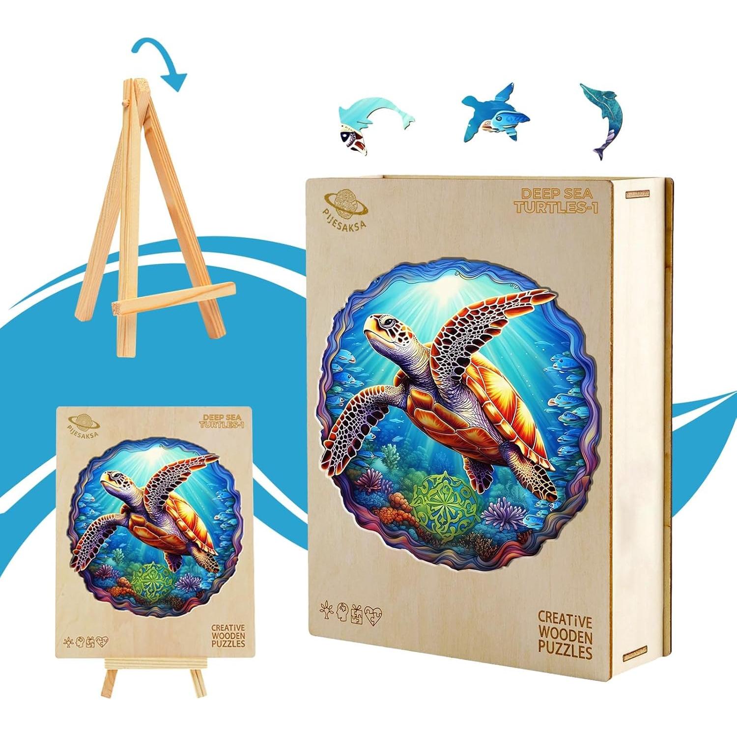 Rompecabezas de Madera Tortuga Marina Pijesaksa 100 Piezas 21.3 cm