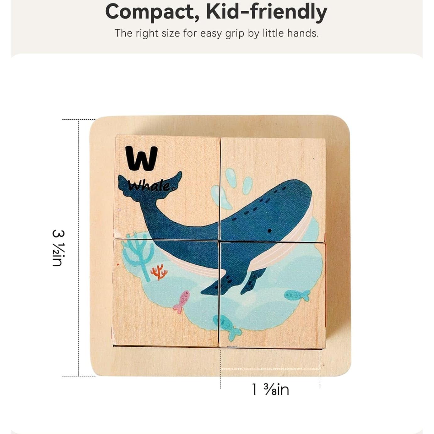 Rompecabezas de Madera 6 en 1 IEATFO Animales Marinos