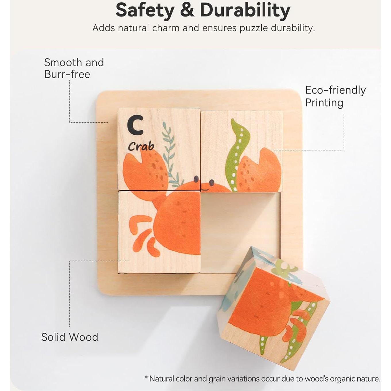 Rompecabezas de Madera 6 en 1 IEATFO Animales Marinos