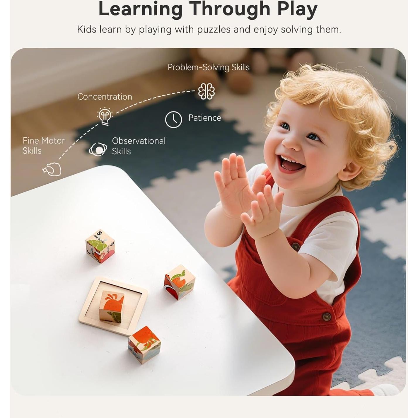 Rompecabezas de Madera 6 en 1 IEATFO Animales Marinos