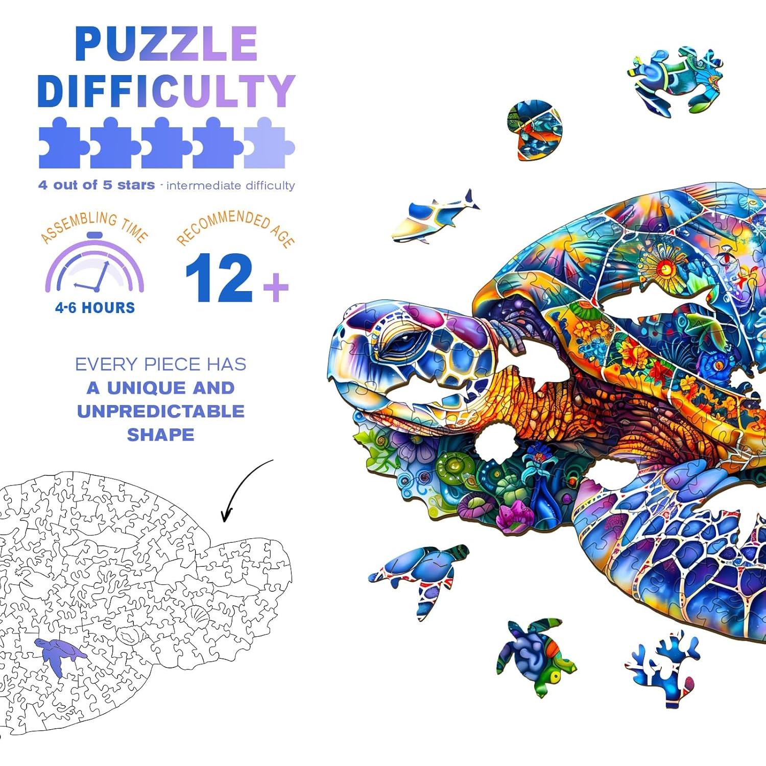 Rompecabezas de Madera Tortuga DOCRAGI 160 Piezas Creativo