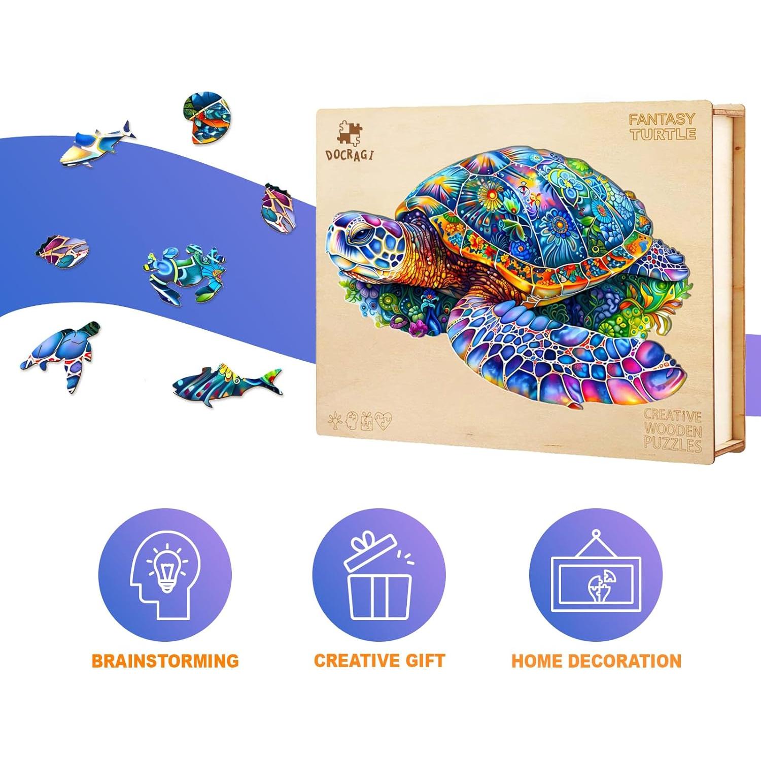 Rompecabezas de Madera Tortuga DOCRAGI 160 Piezas Creativo