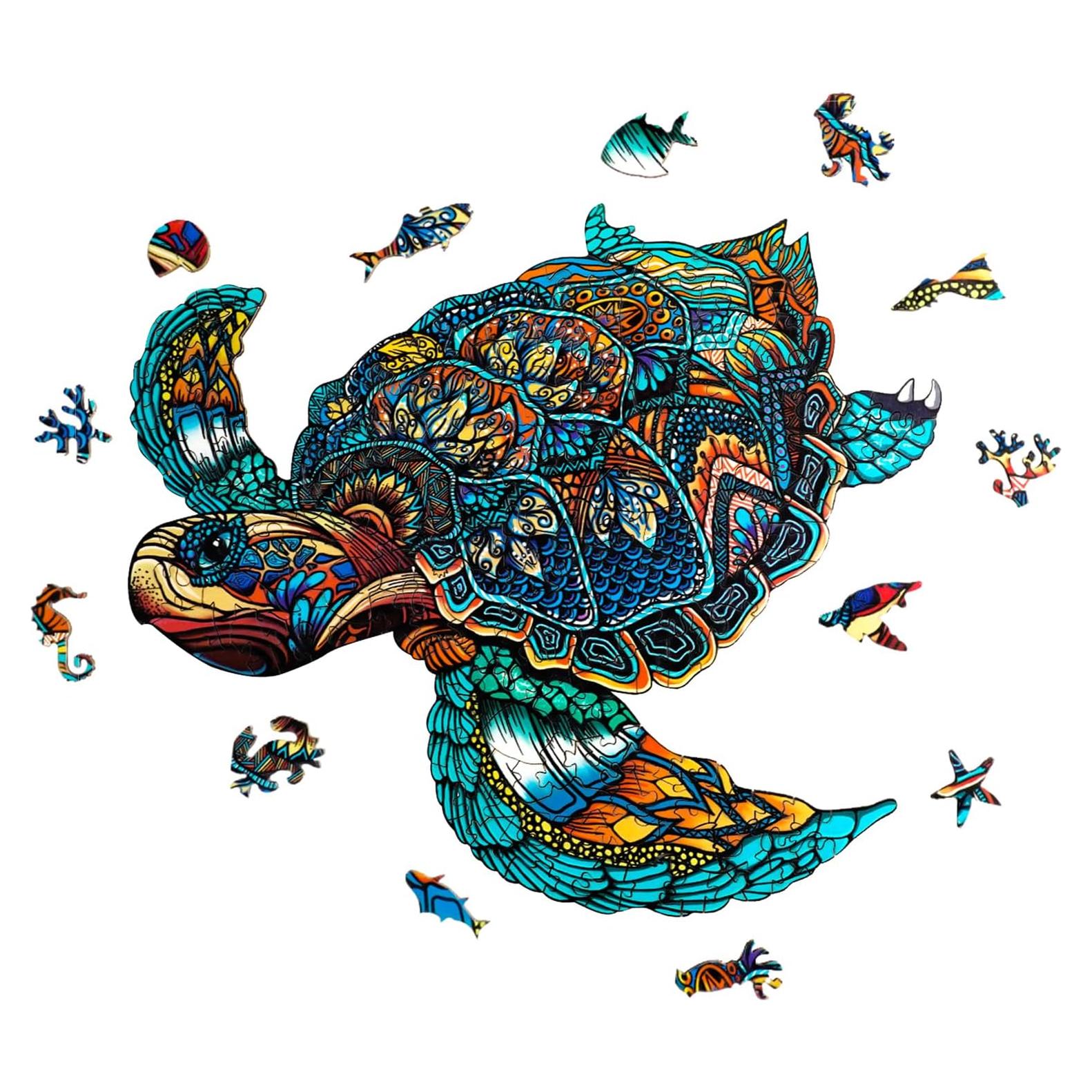 Rompecabezas de Madera Tortuga Marina 200 Piezas - Ecológico