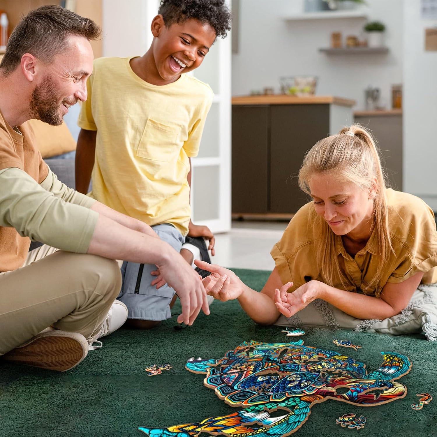 Rompecabezas de Madera Tortuga Marina 200 Piezas - Ecológico