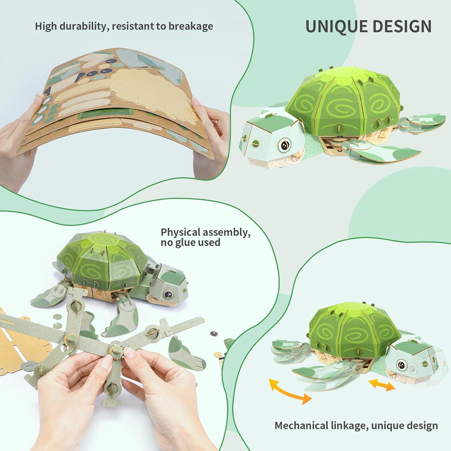 Rompecabezas 3D Tortuga YoShareTa Ecológico para Niños 8-14 Años