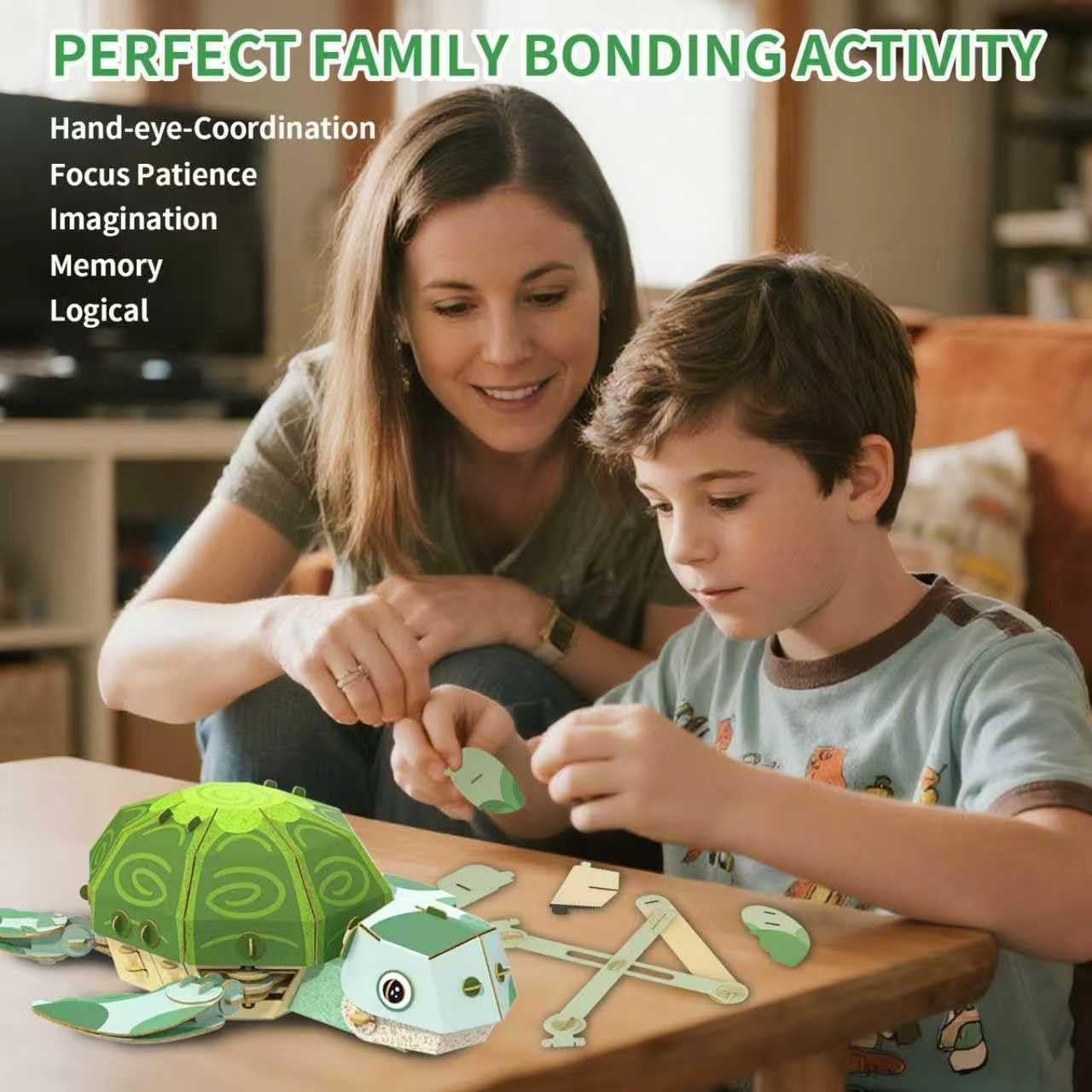 Rompecabezas 3D Tortuga YoShareTa Ecológico para Niños 8-14 Años