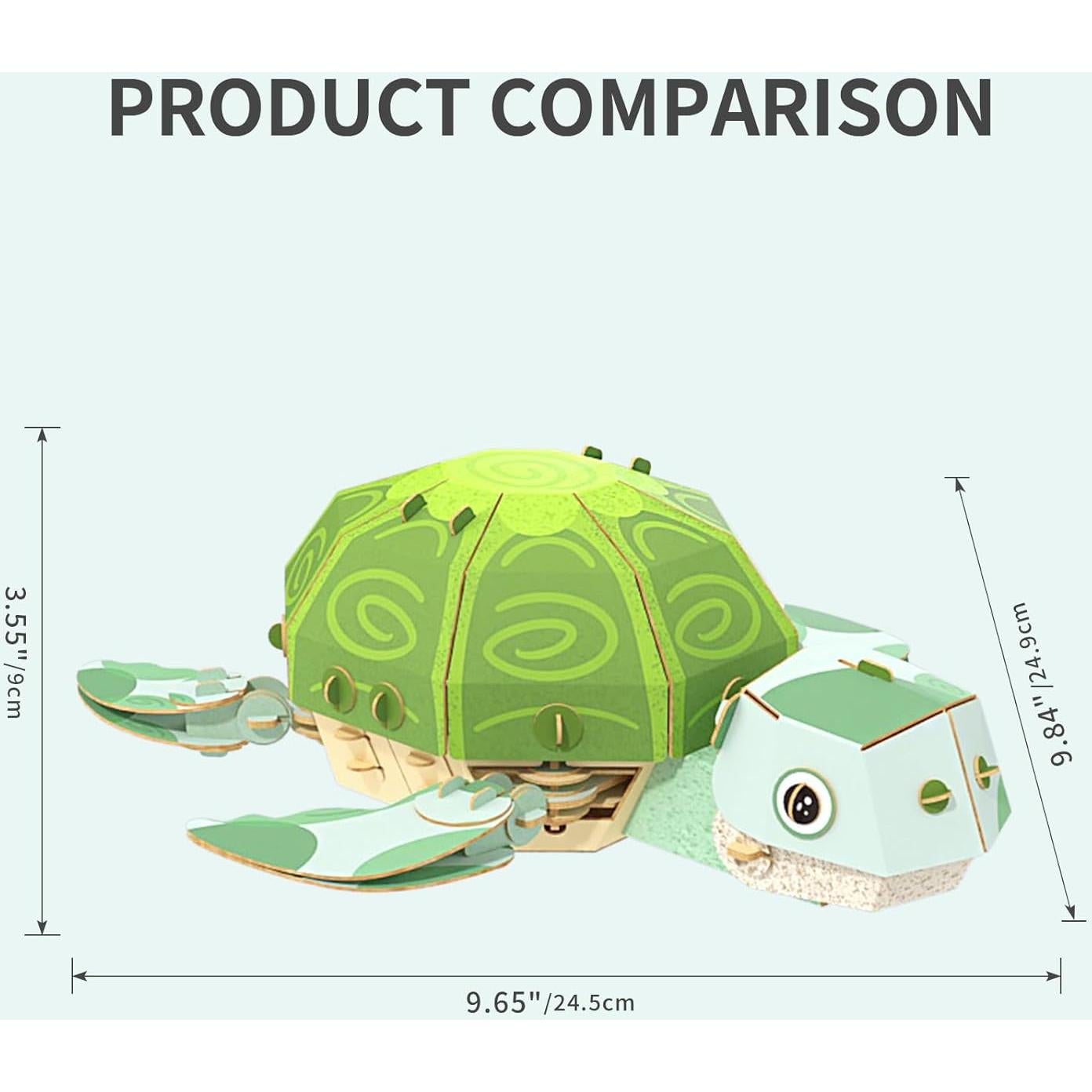 Rompecabezas 3D Tortuga YoShareTa Ecológico para Niños 8-14 Años