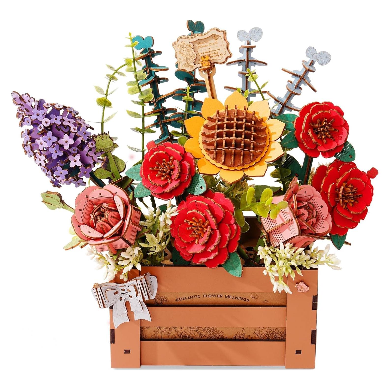 Rompecabezas 3D de Flores de Madera Wowood - 658 Piezas