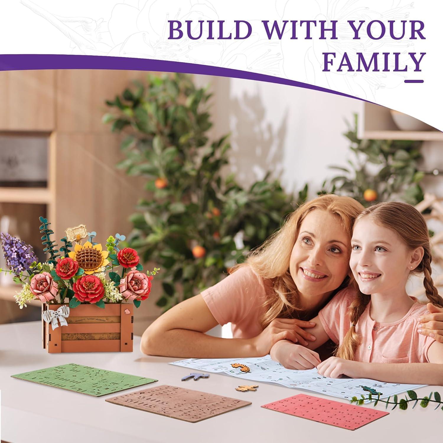 Rompecabezas 3D de Flores de Madera Wowood - 658 Piezas