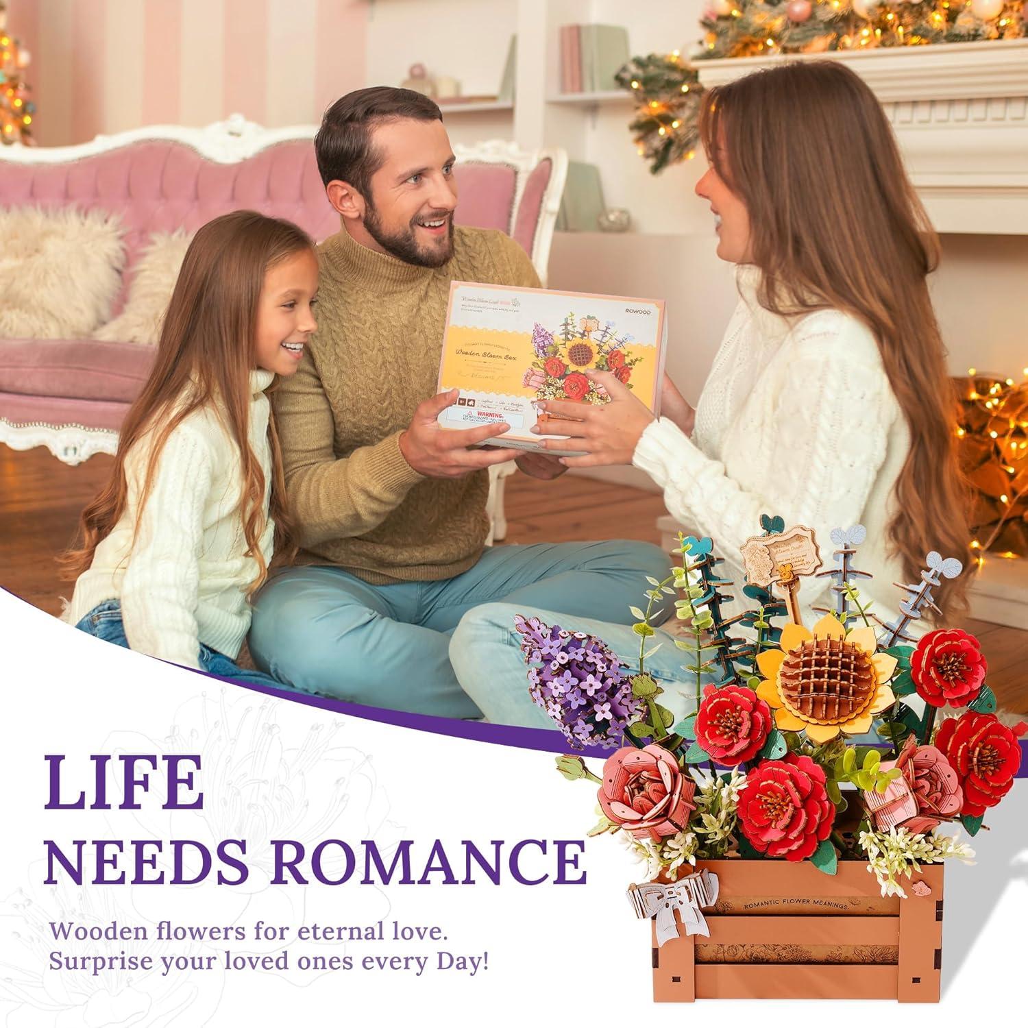 Rompecabezas 3D de Flores de Madera Wowood - 658 Piezas