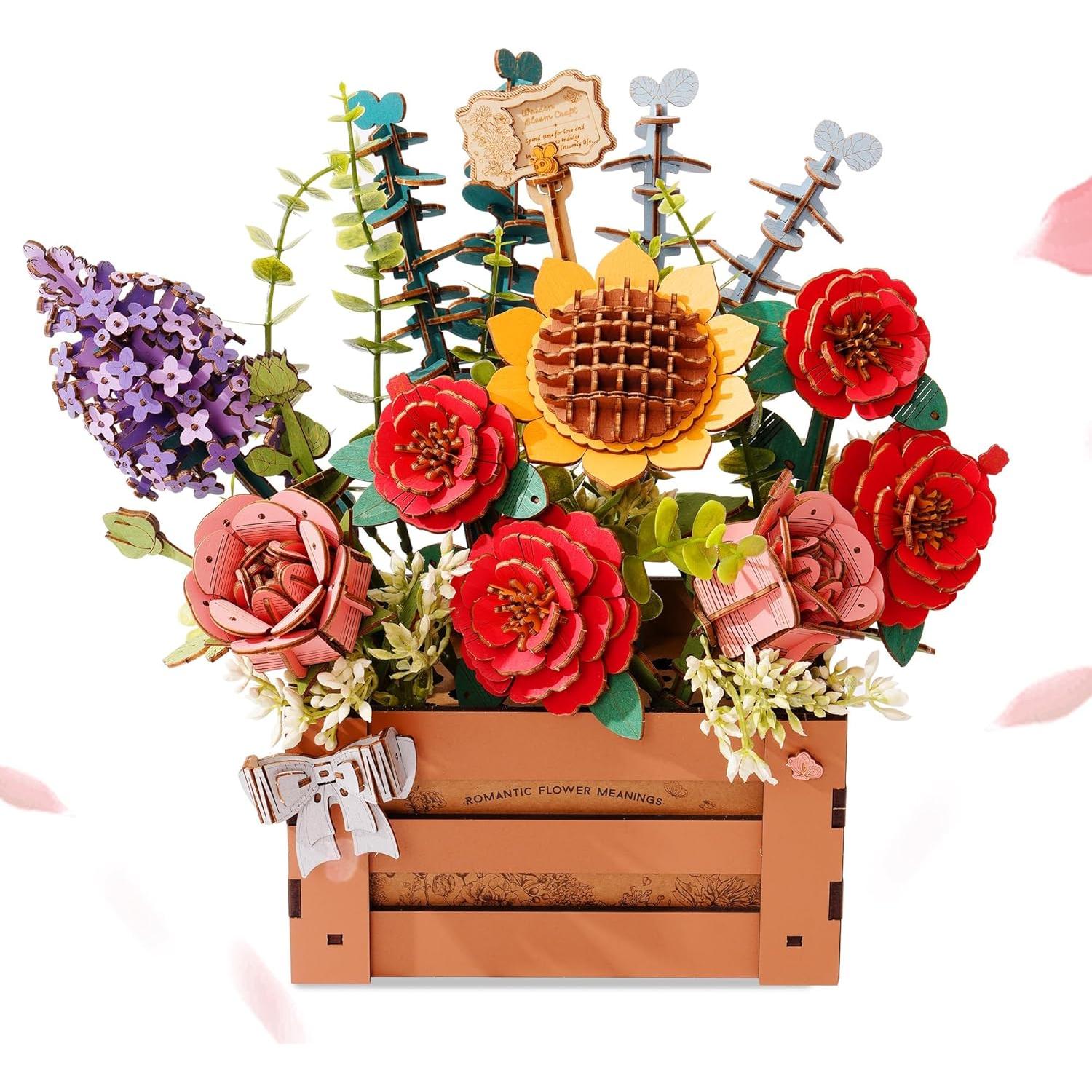 Rompecabezas 3D de Flores de Madera Wowood - 658 Piezas