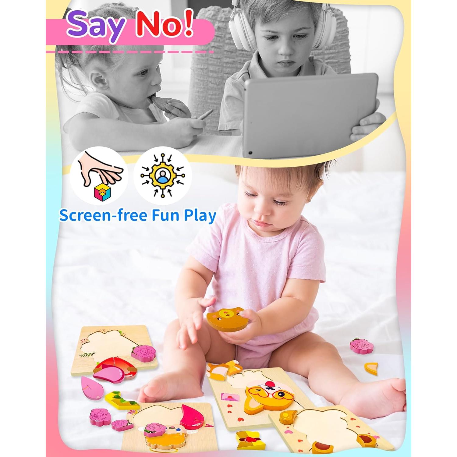 Rompecabezas de Madera San Valentín Oomloid - 4 Piezas