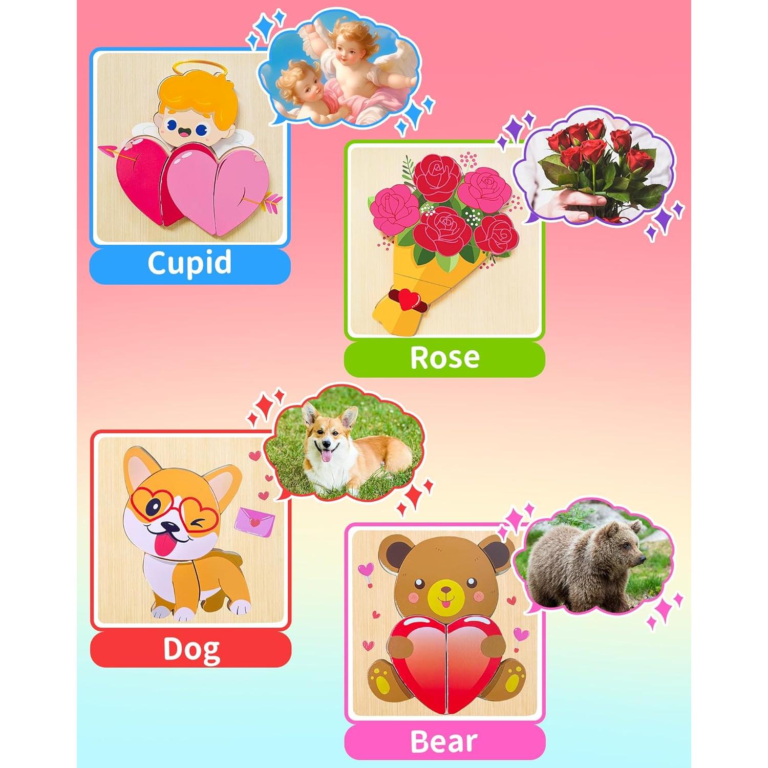 Rompecabezas de Madera San Valentín Oomloid - 4 Piezas