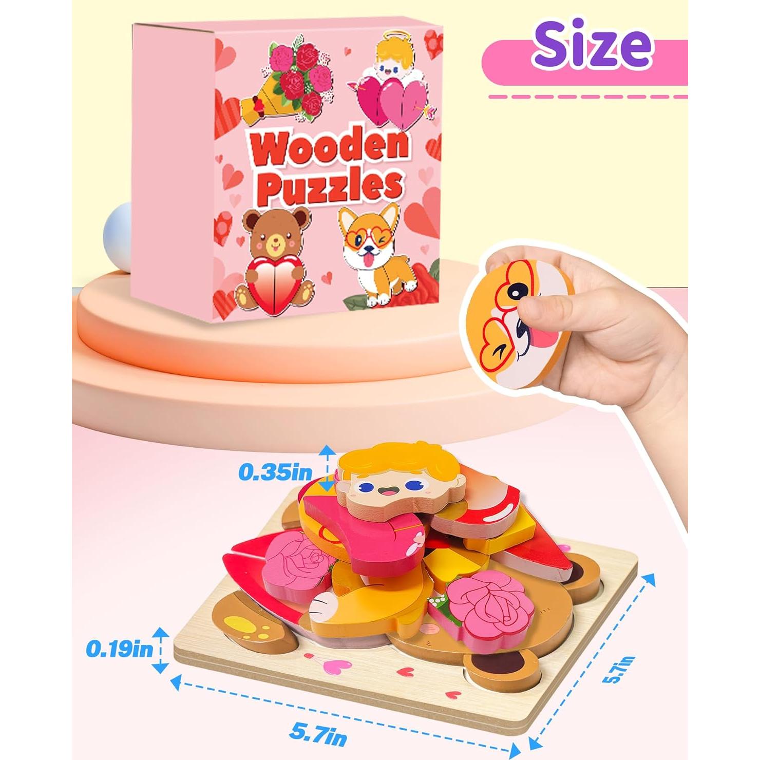 Rompecabezas de Madera San Valentín Oomloid - 4 Piezas