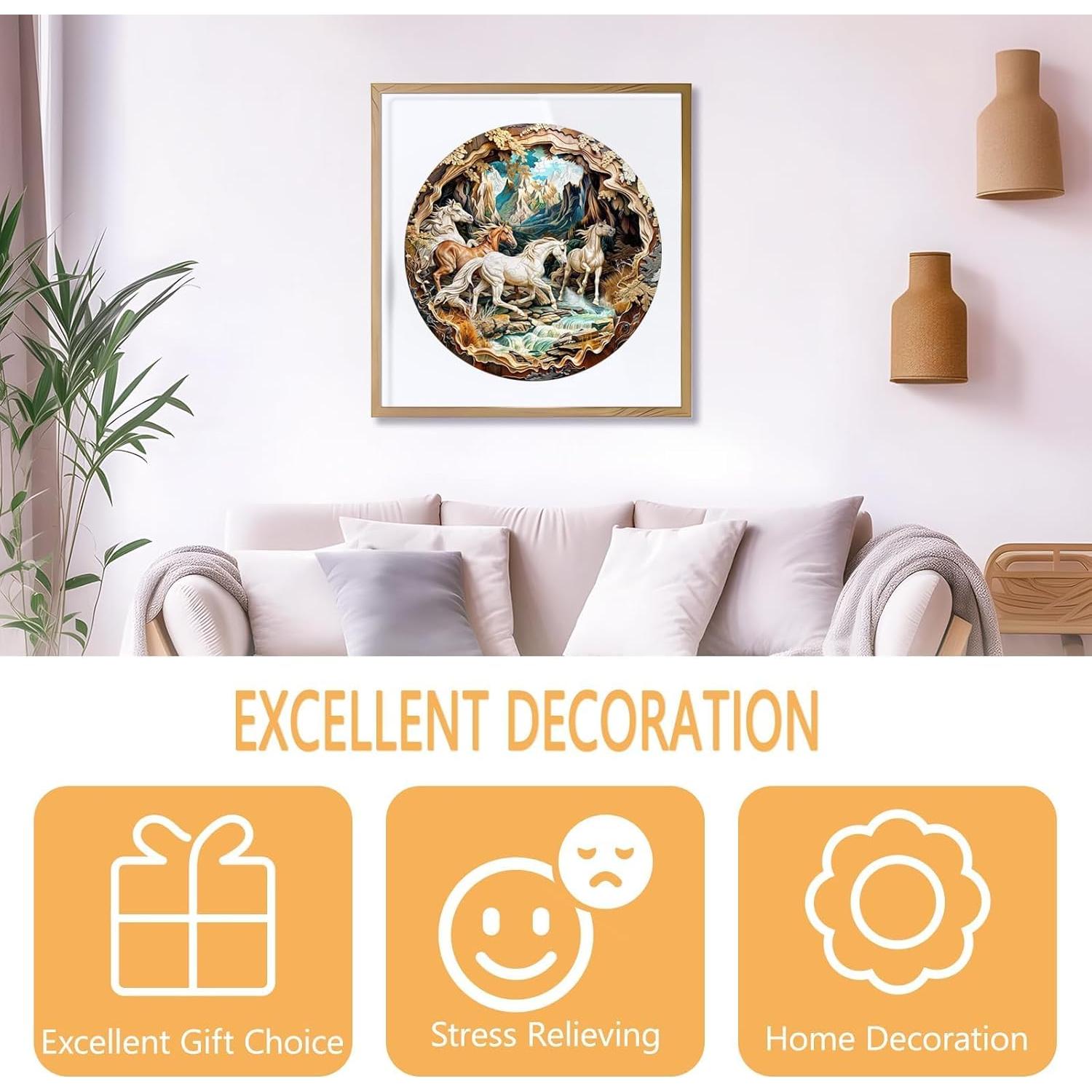 Rompecabezas de Madera 3D Caballos Corriendo Pijesaksa 100 Piezas