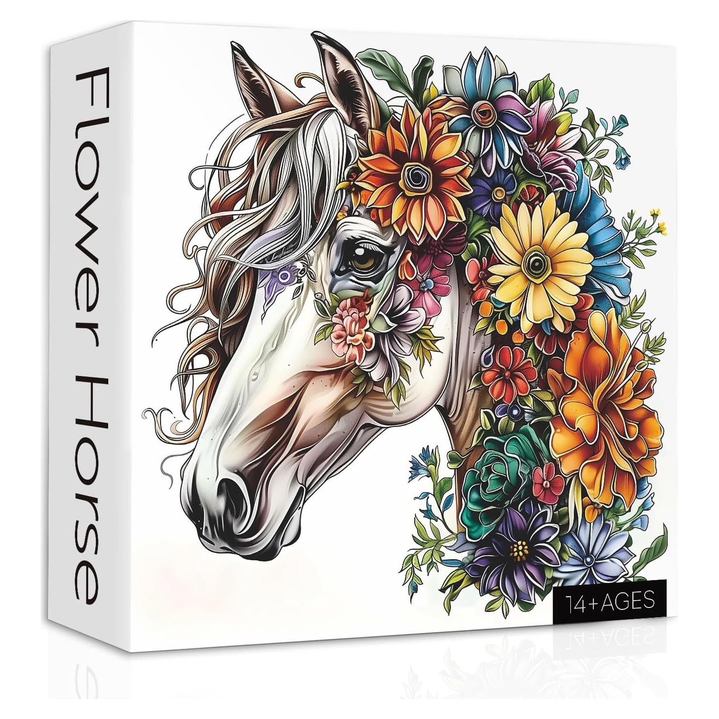 Rompecabezas 1000 Piezas Caballo Floral PPuzzling 60.6 cm